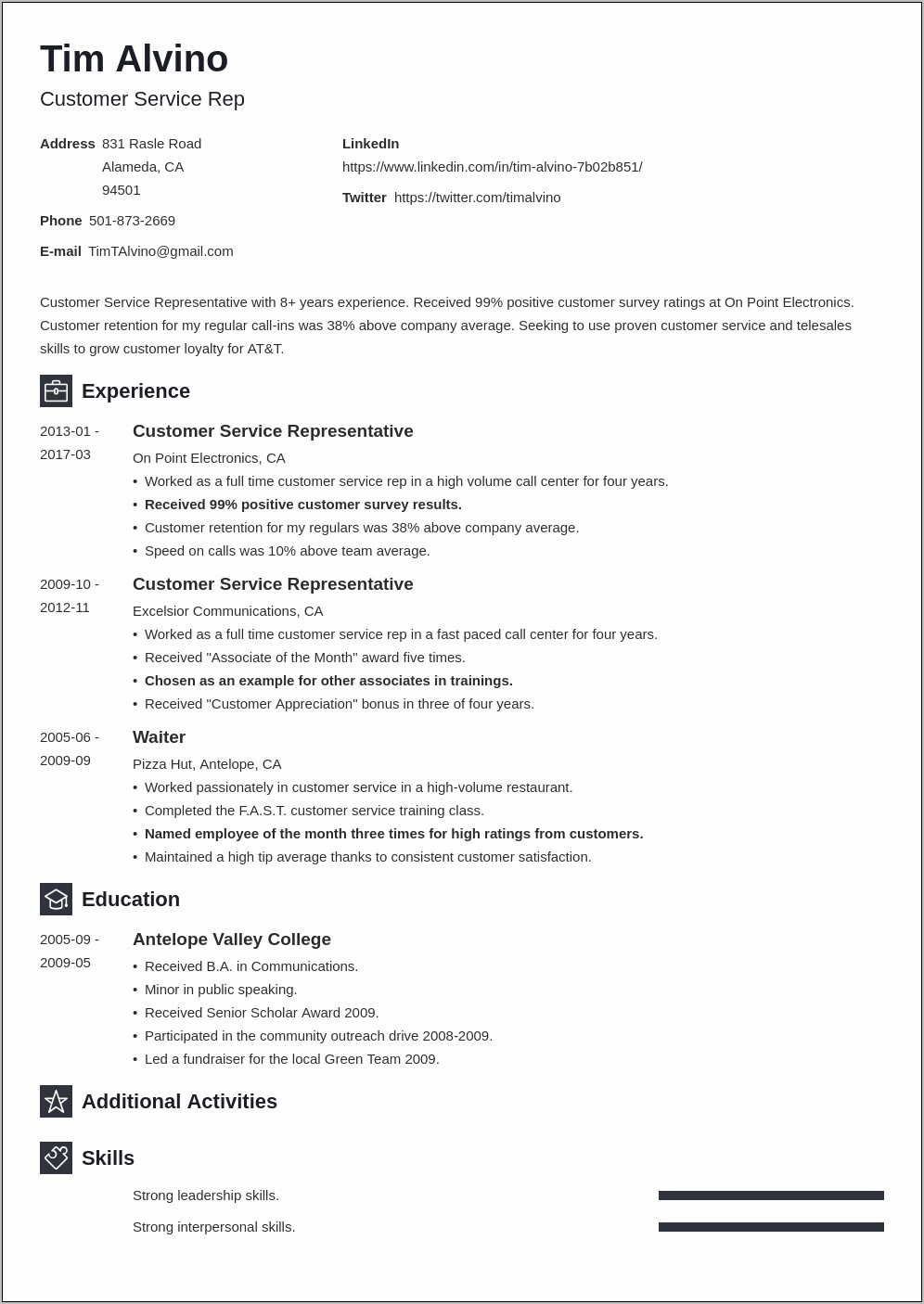 resume format for 6 months experience