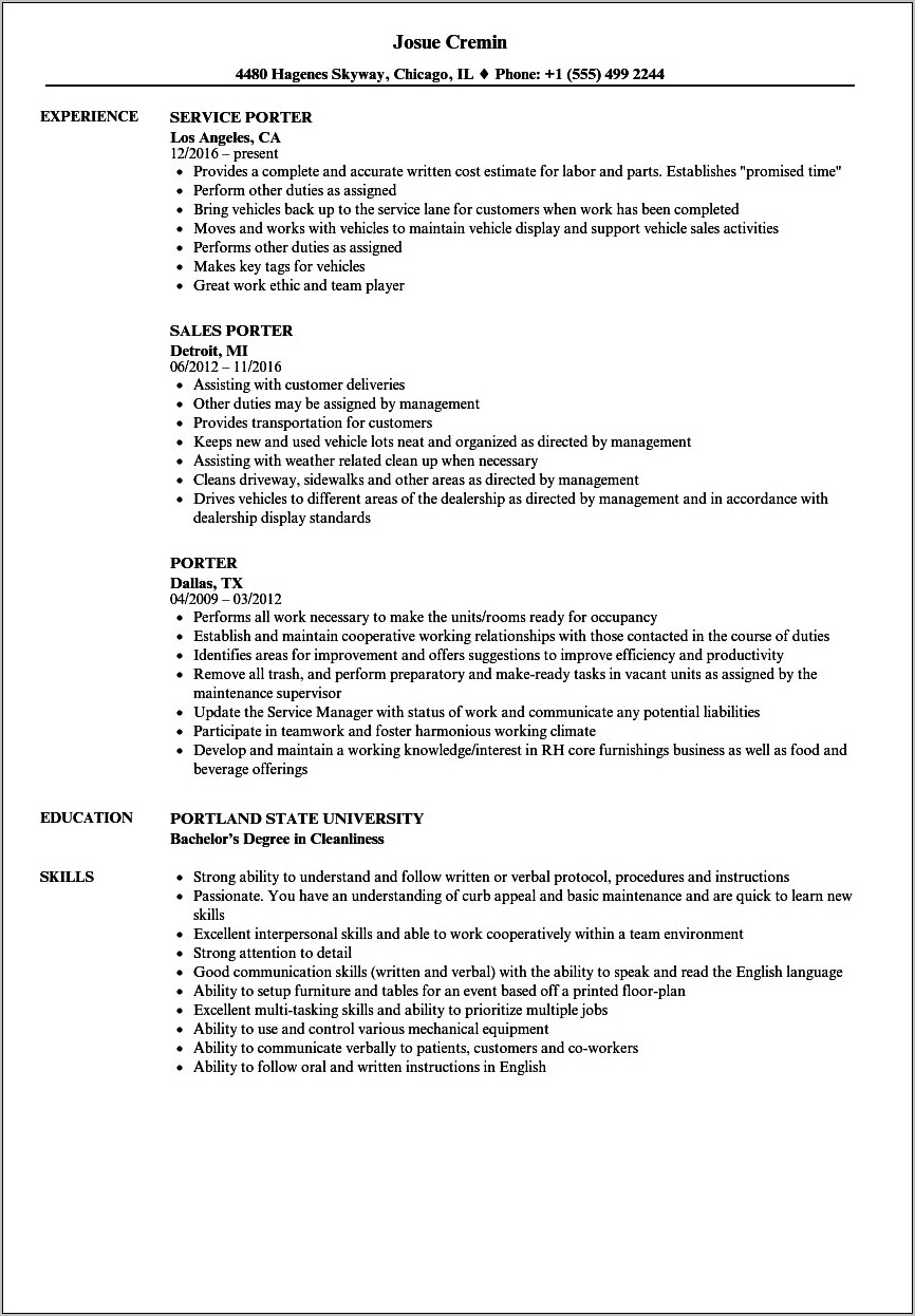 Resume Format For Amsterdam Jobs