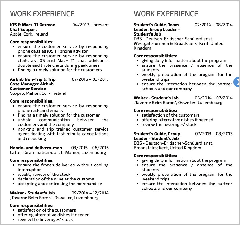 Resume Format For Apple It Jobs