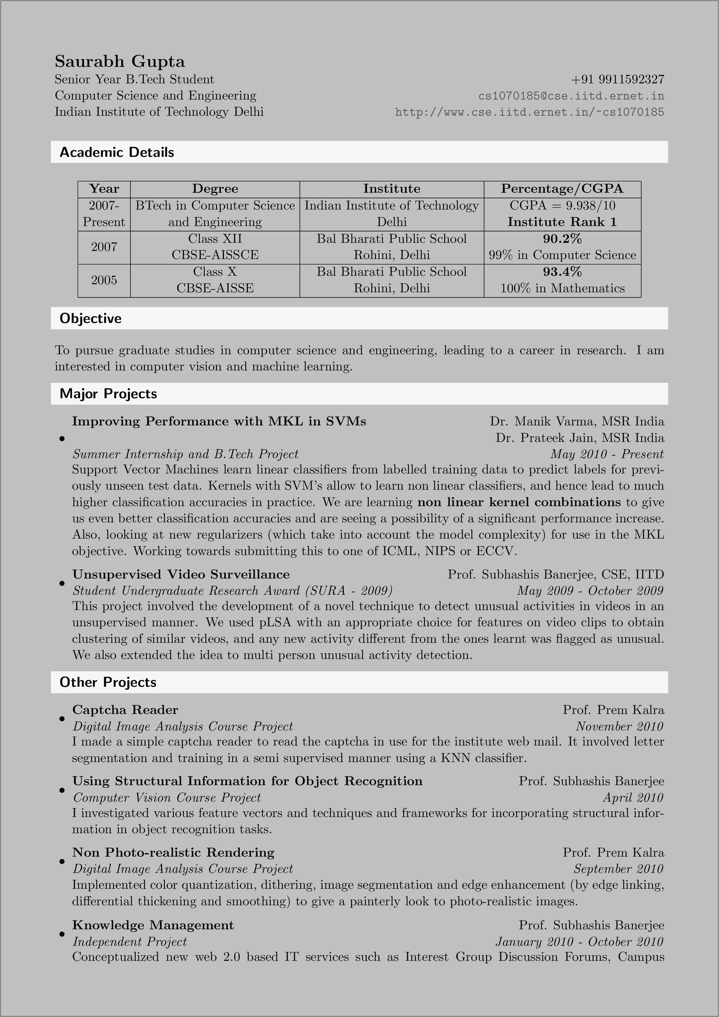 Resume Format For Btech Students Free Download