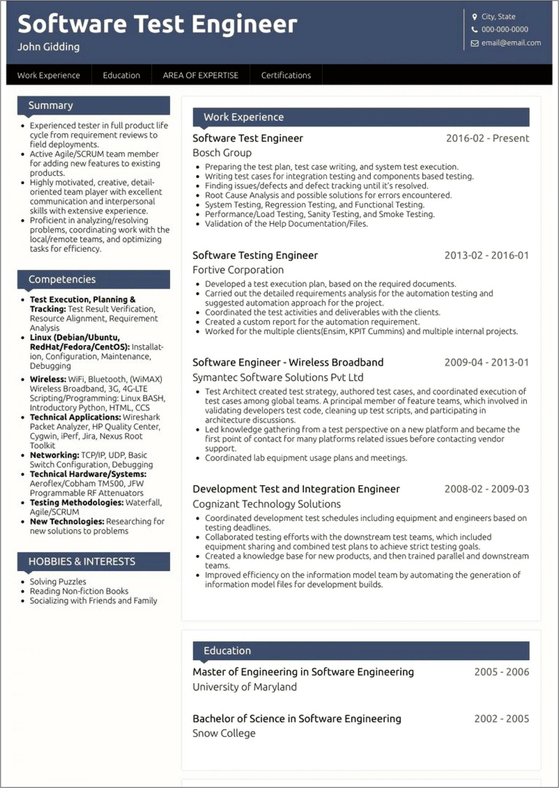 Resume Format For Engineers Free Download