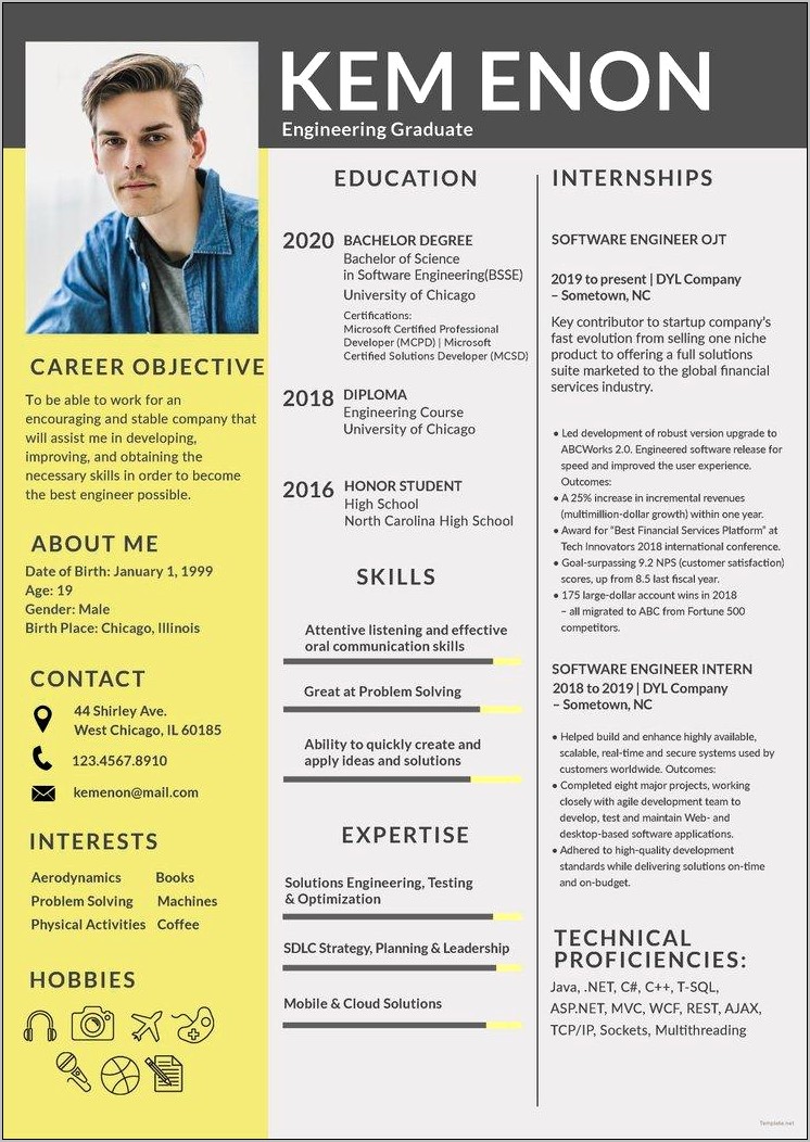 Resume Format For Freshers It Engineers Free Download
