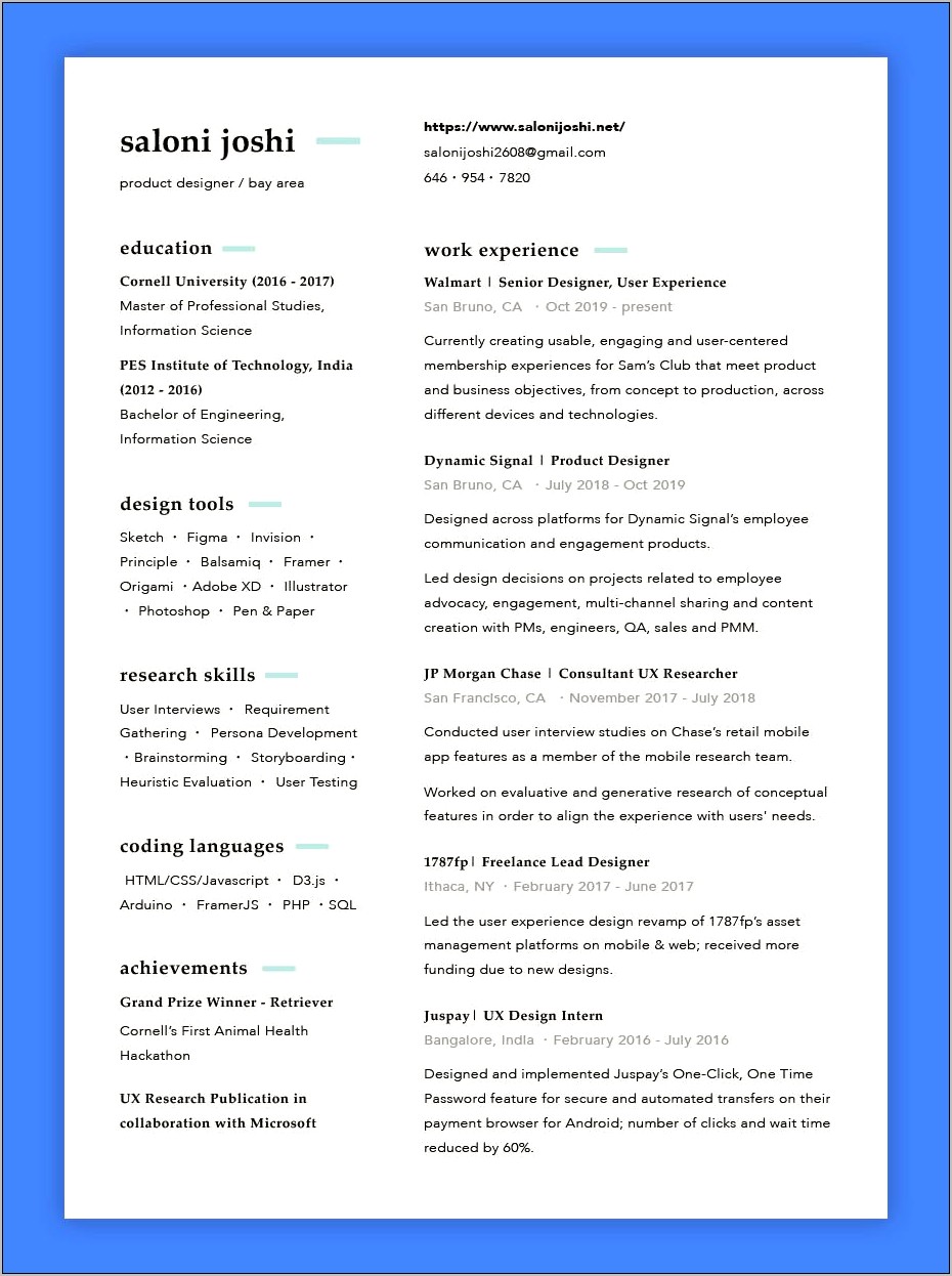 Resume Format For Graphic Designer Jobs