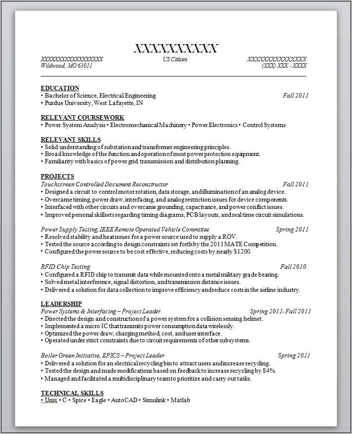 Resume Format For Highschool Students With No Experience