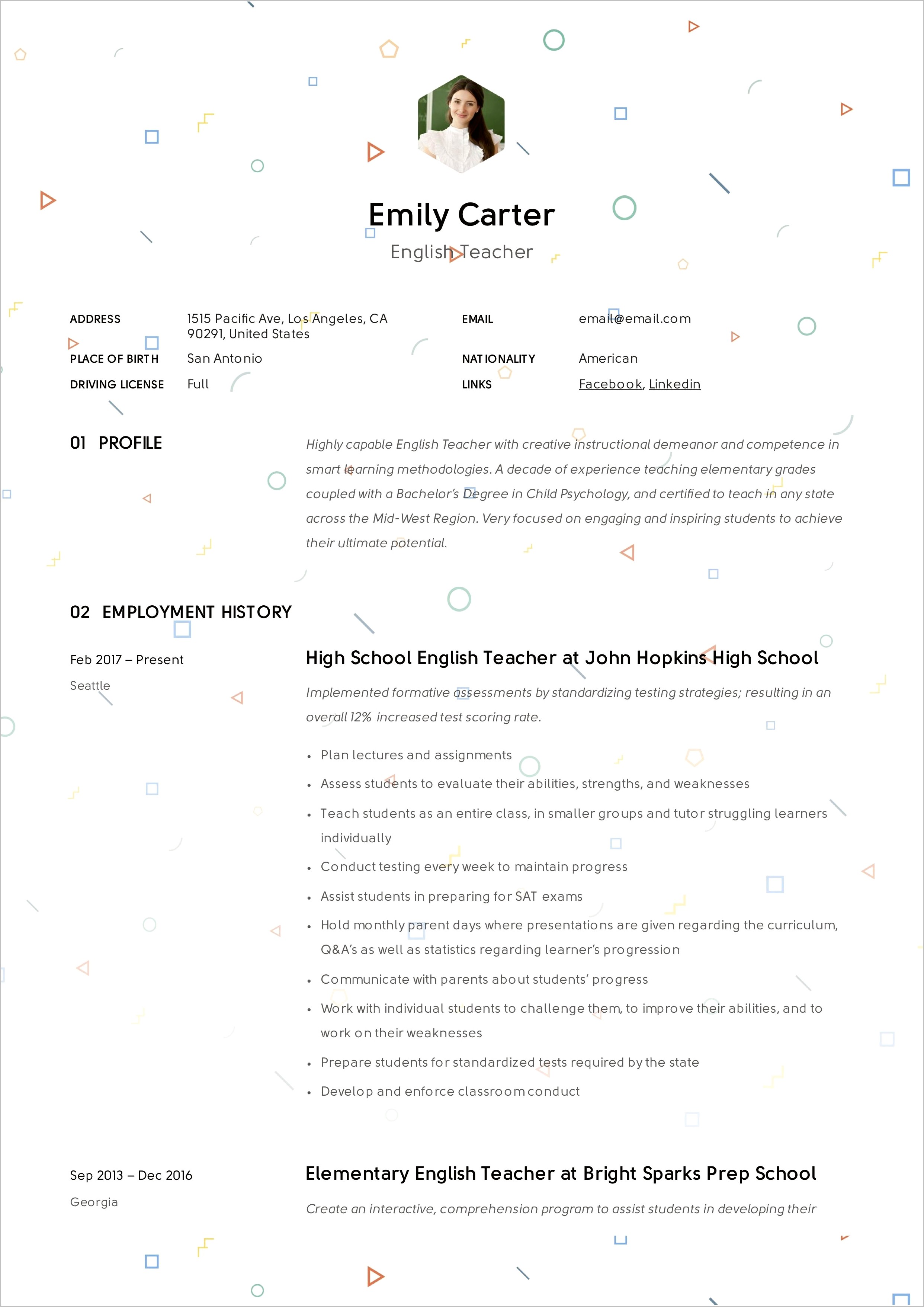 Resume Format For Job Application First Time Pdf