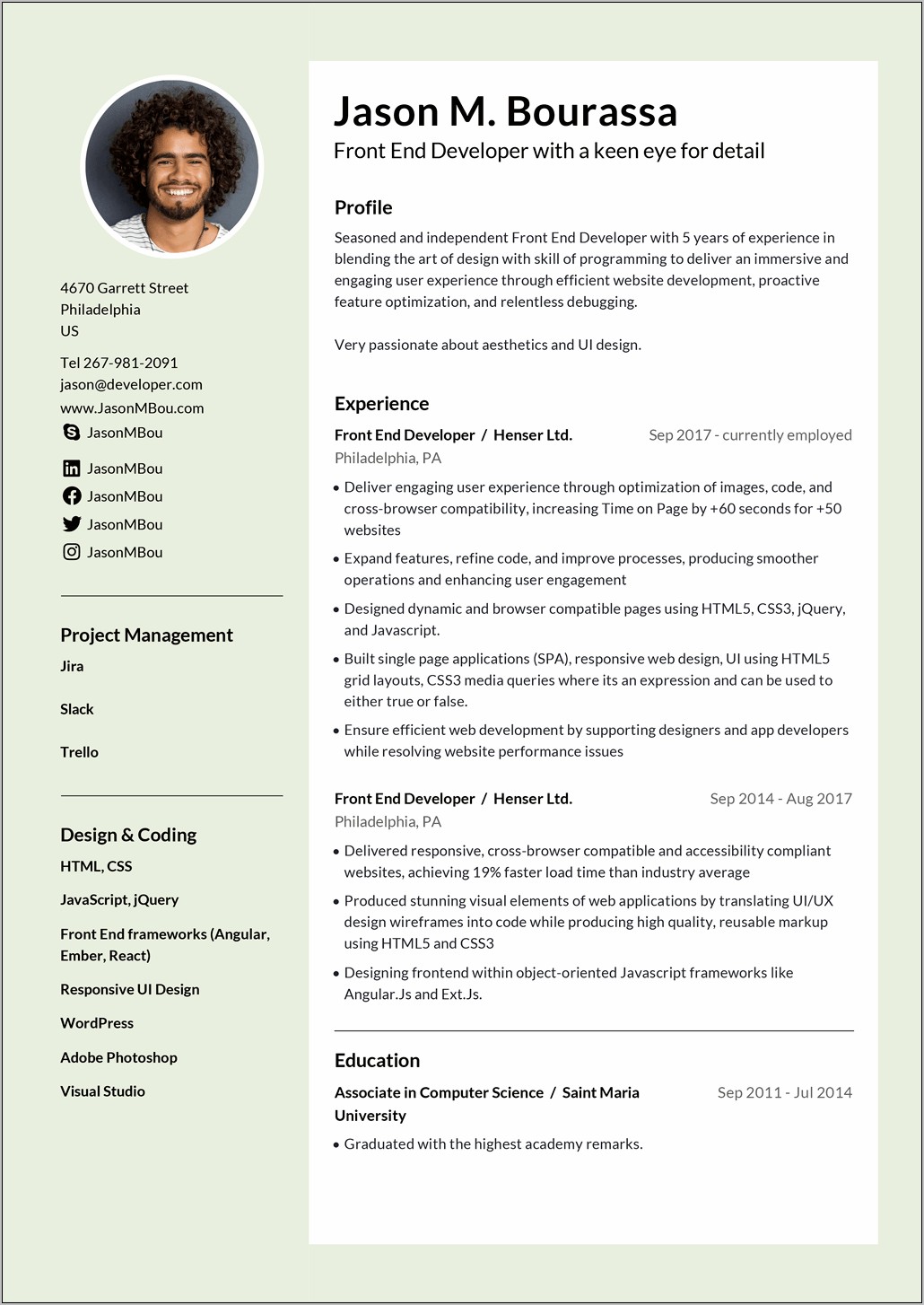 Resume Format For Job Purpose