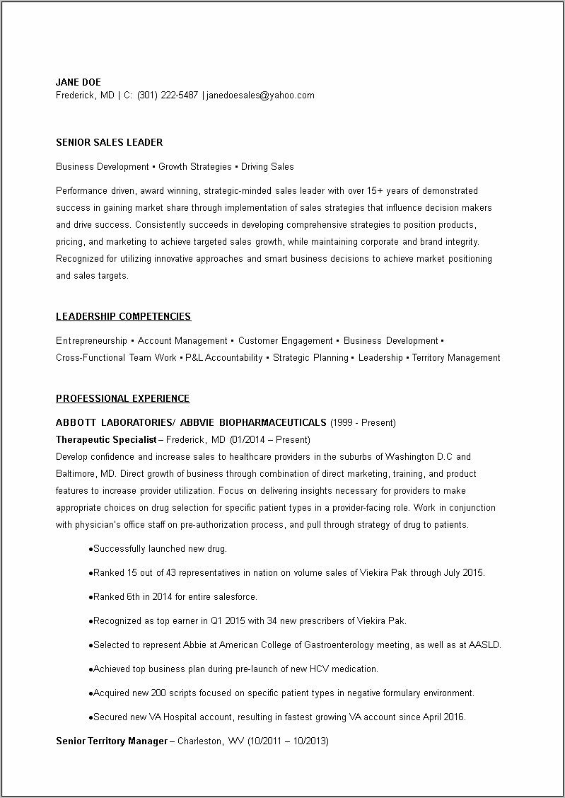 Resume Format For Pharma Jobs