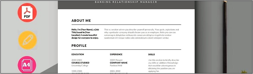 Resume Format For Relationship Manager In Bank