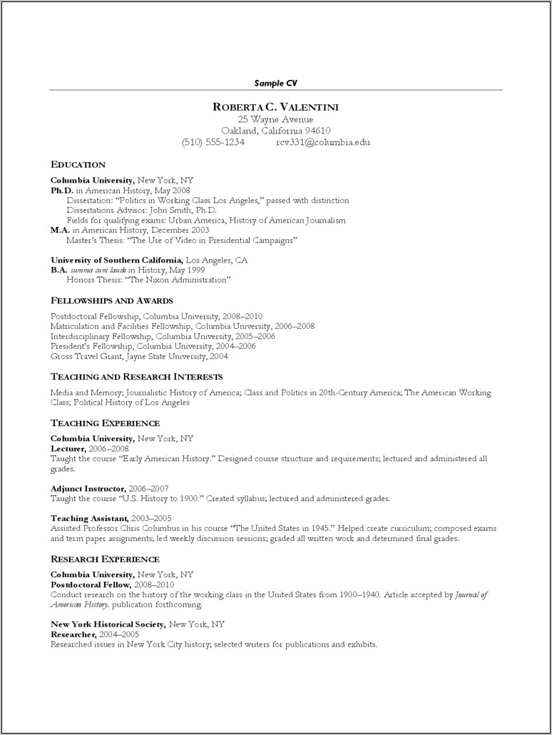 Resume Format To Working For A Political Campaign