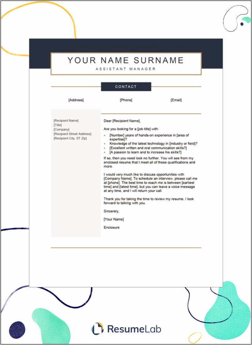 Resume Genius Cover Letter Download Template