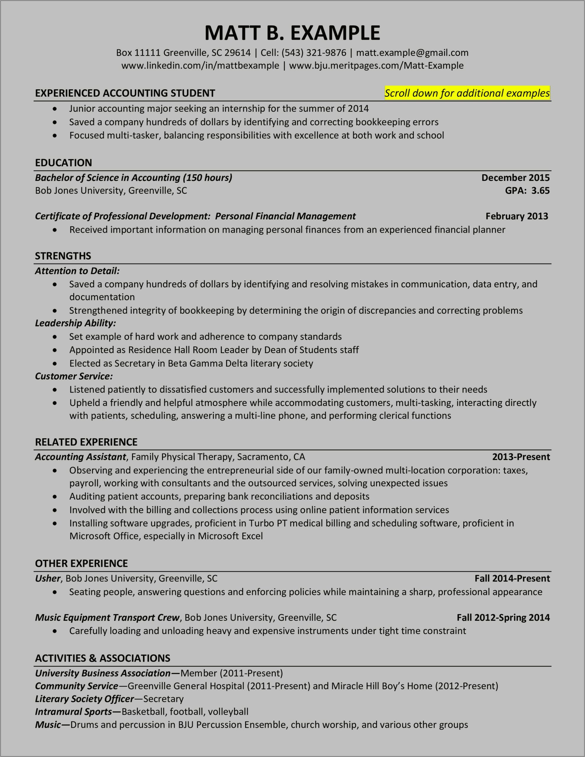 Resume In Word Format For An Accountant