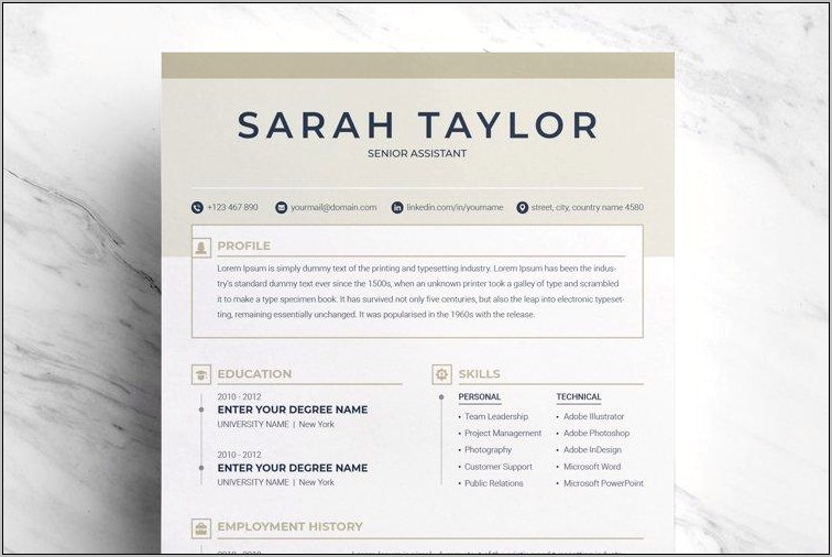 Resume Indesign Layout Examples Public Relations