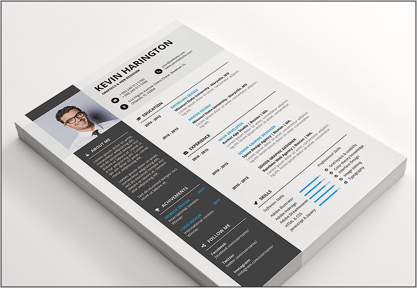 Resume Indesign Template For Library Jobs