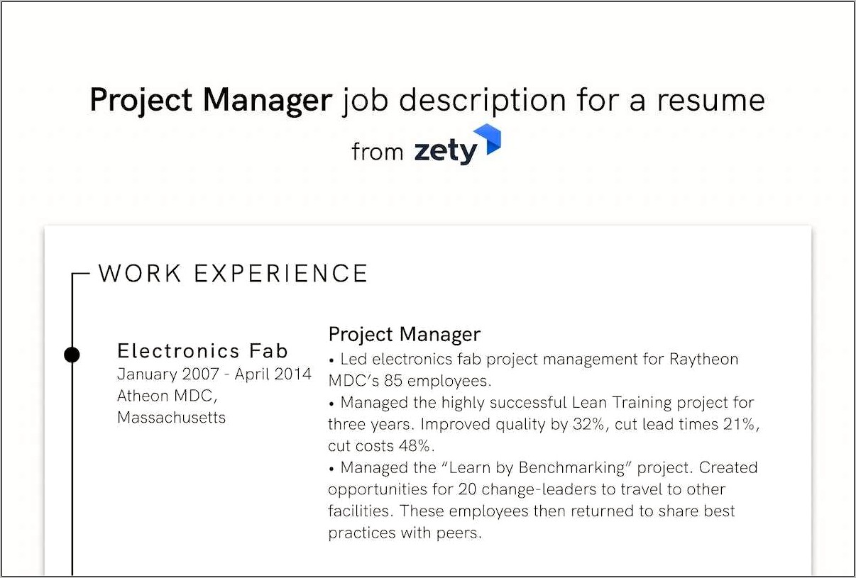 Resume Intro Paragraph Project Manager Assistant