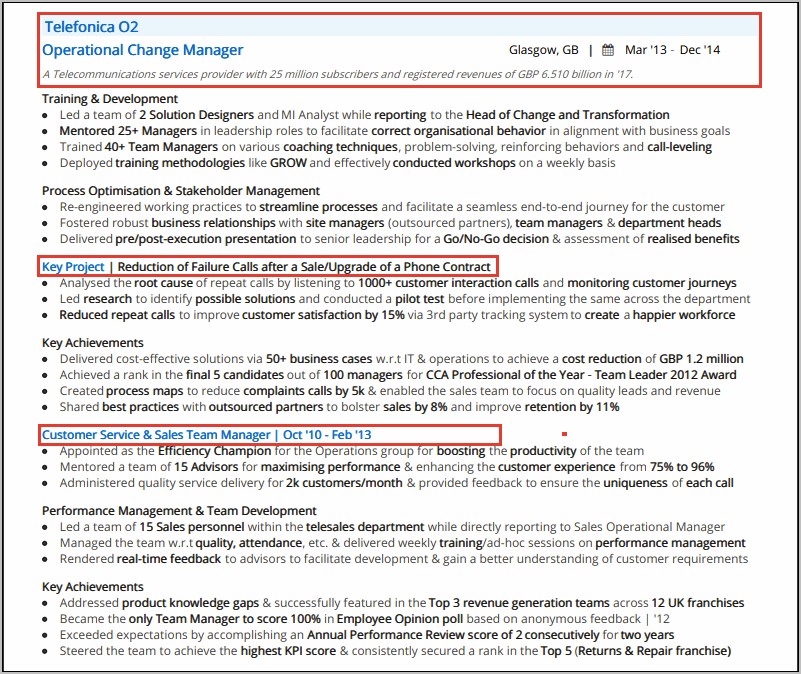 Resume List Multiple Jobs Same Company