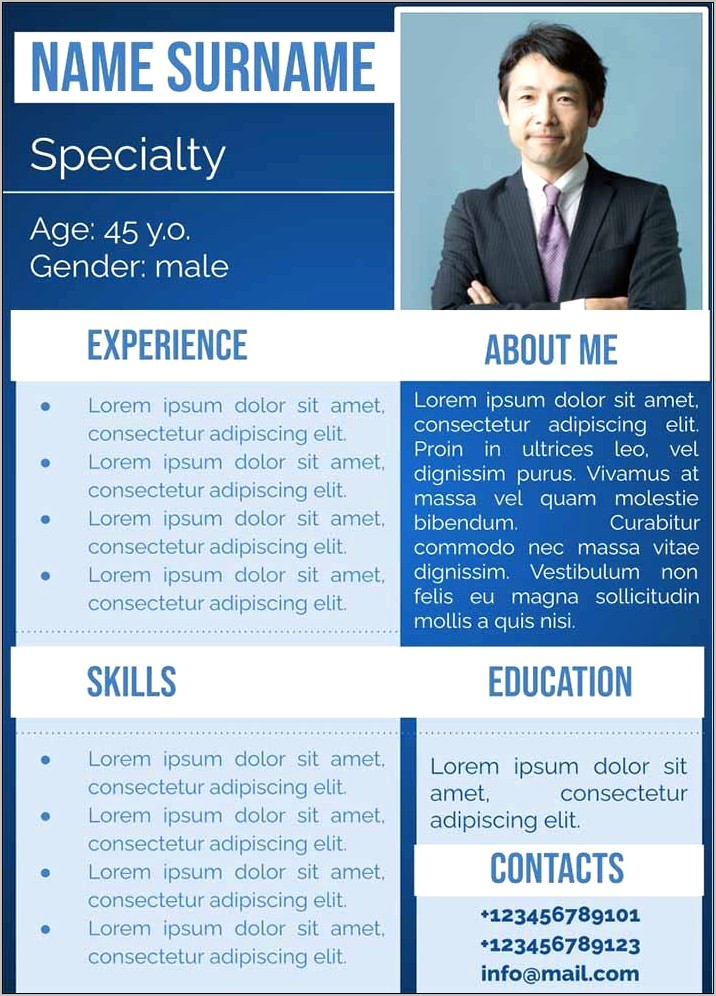 Resume Men's Creative Resume Template With Picture