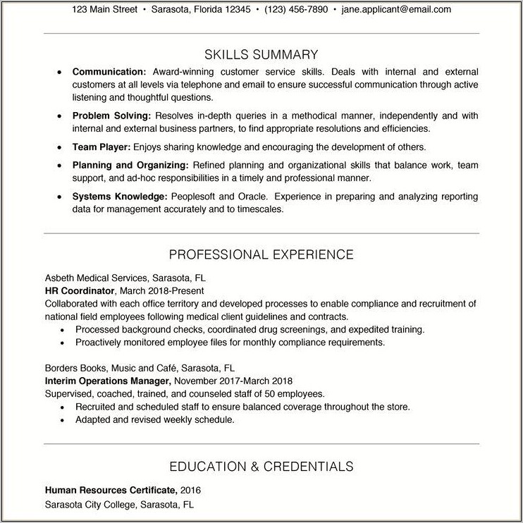 Resume New Skills Update Training Project Manager Healthcare