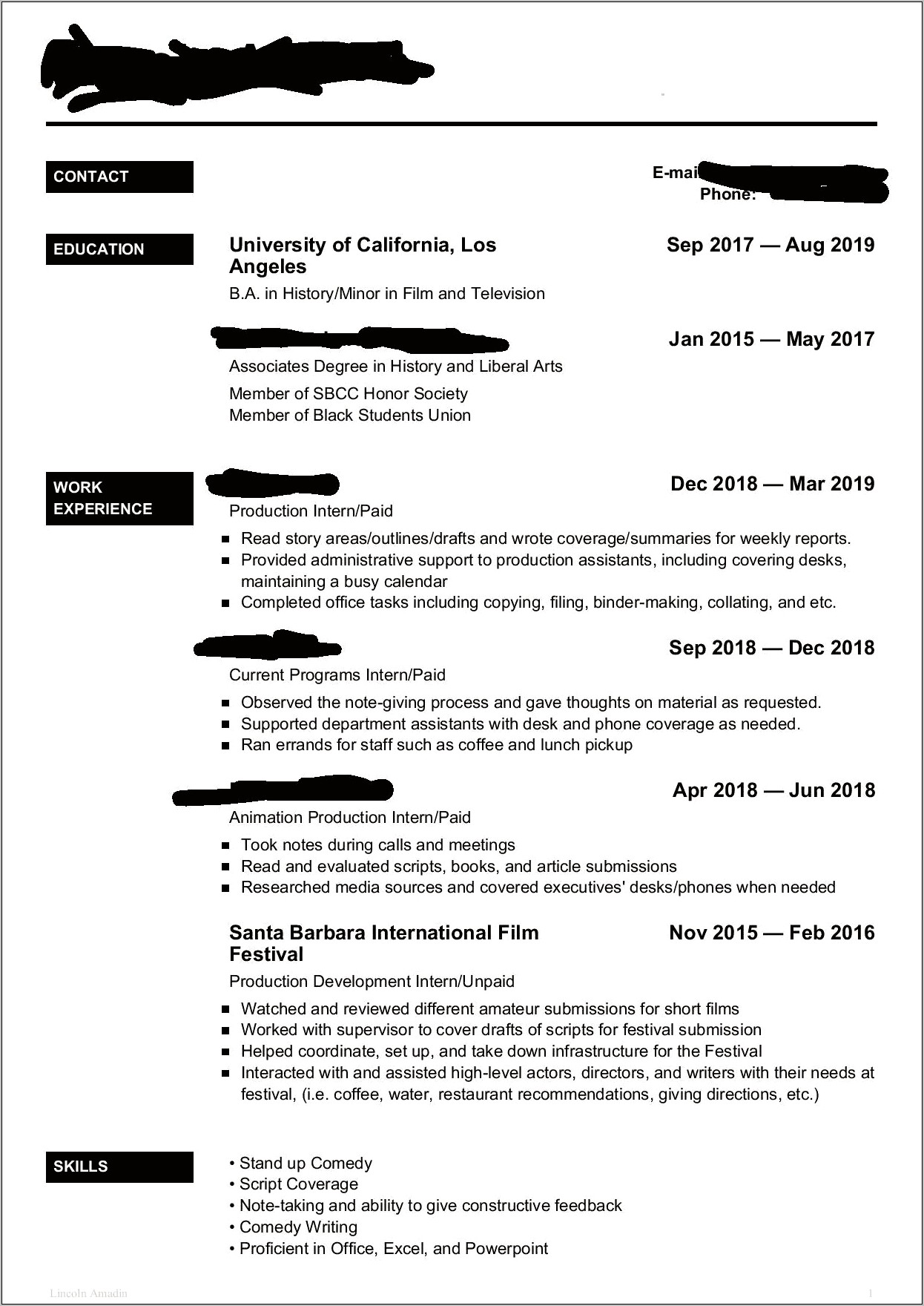 Resume Note If Experience Was Unpaid