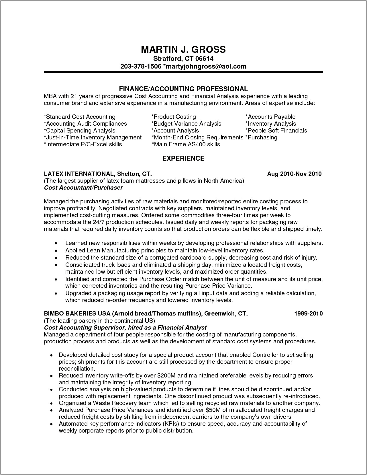 Resume Objective Examples Entry Level Accounting