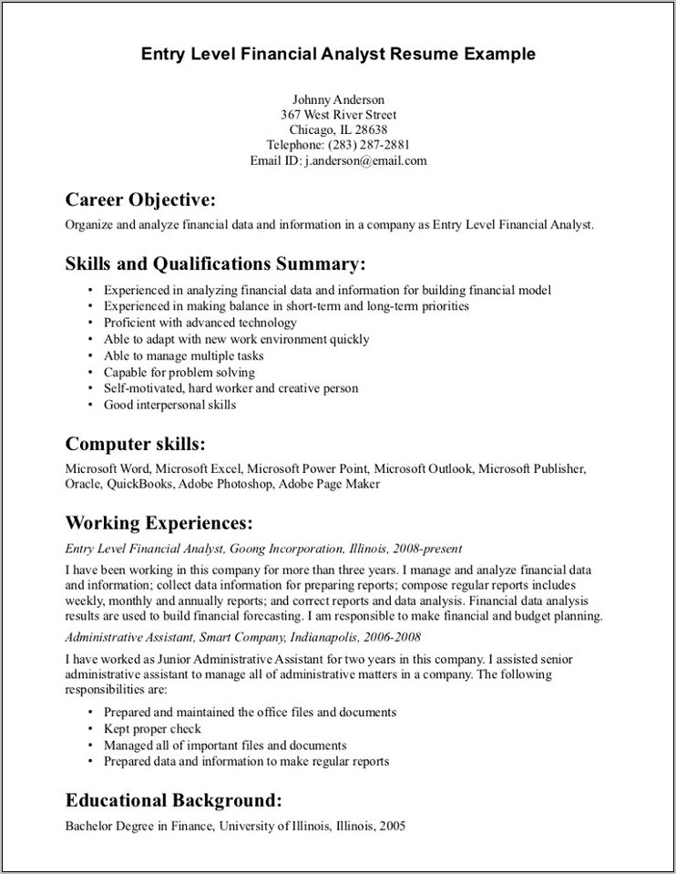 Resume Objective Examples For All Jobs