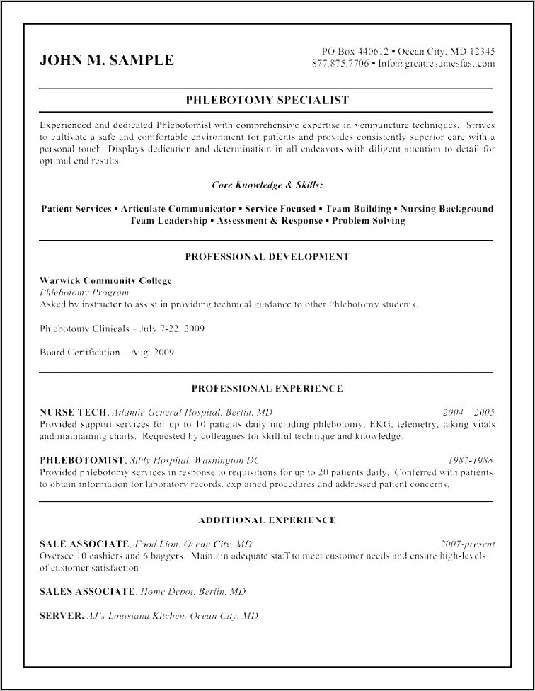 Resume Objective Examples For Paramedic
