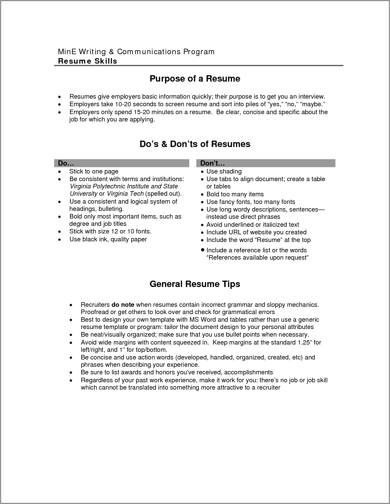 Resume Objective For Any Jobs