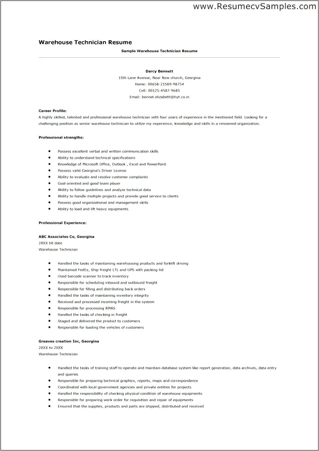 Resume Objective For Church Maintenance Worker