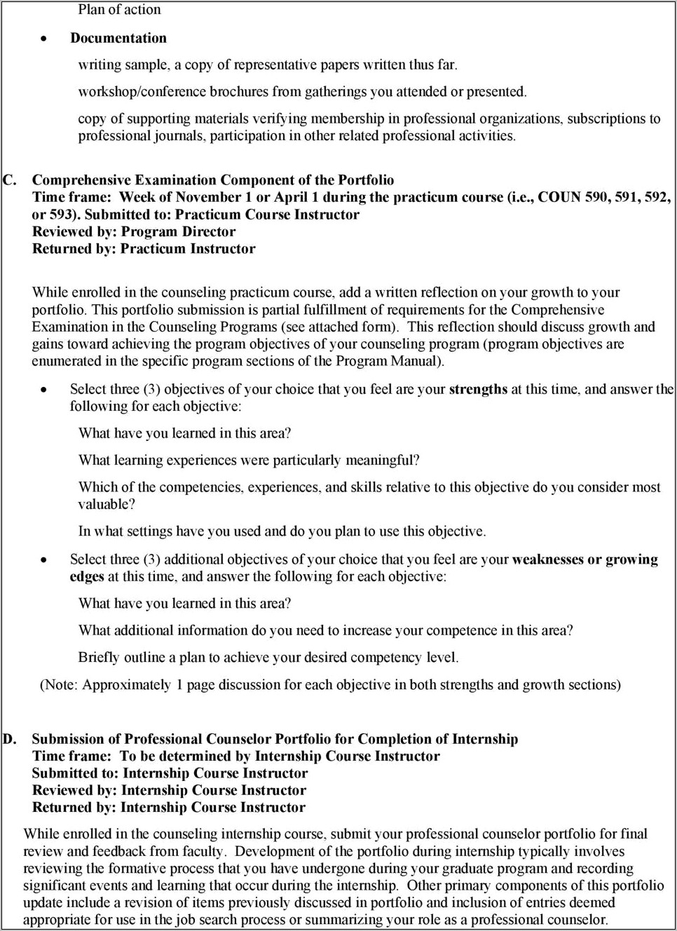 Resume Objective For Counseling Practicum