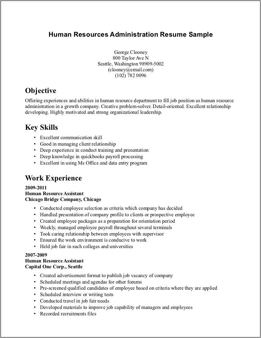 Resume Objective For Department Of Human Services