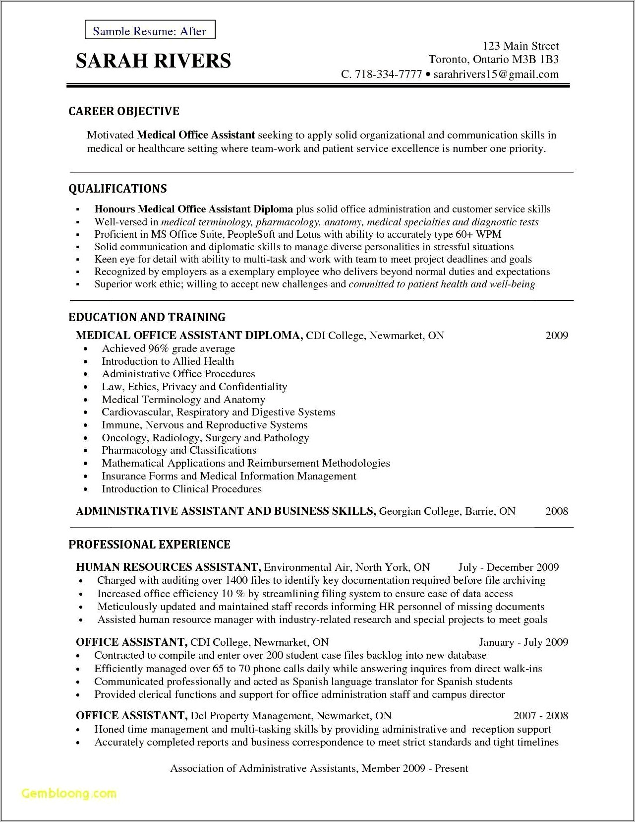 Resume Objective For Health Insurance Job