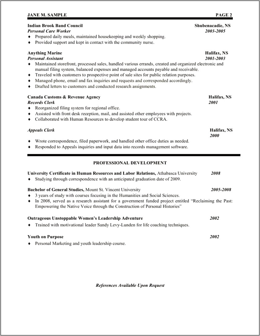 Resume Objective For Hr Secretary