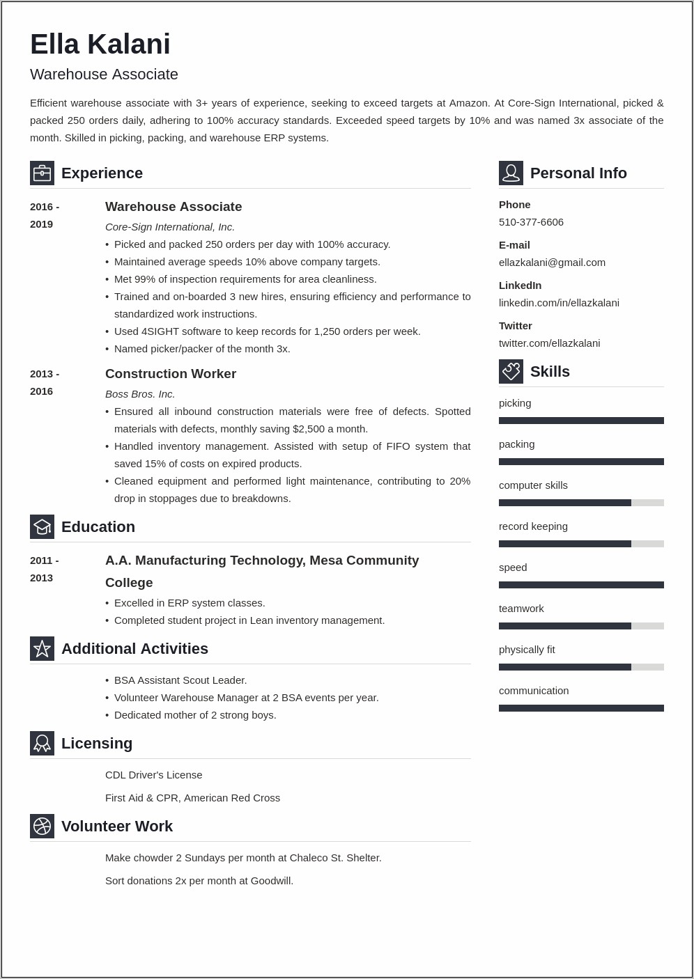 Resume Objective For Internal Promotion Examples