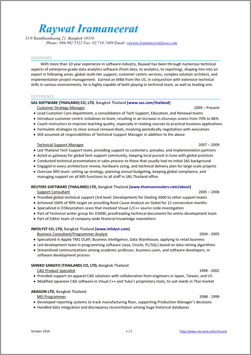 Resume Objective For Manufacturing Supervisor