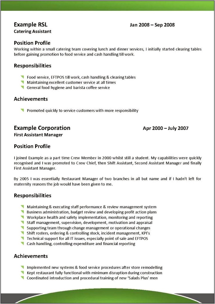 Resume Objective For Second Part Time Job