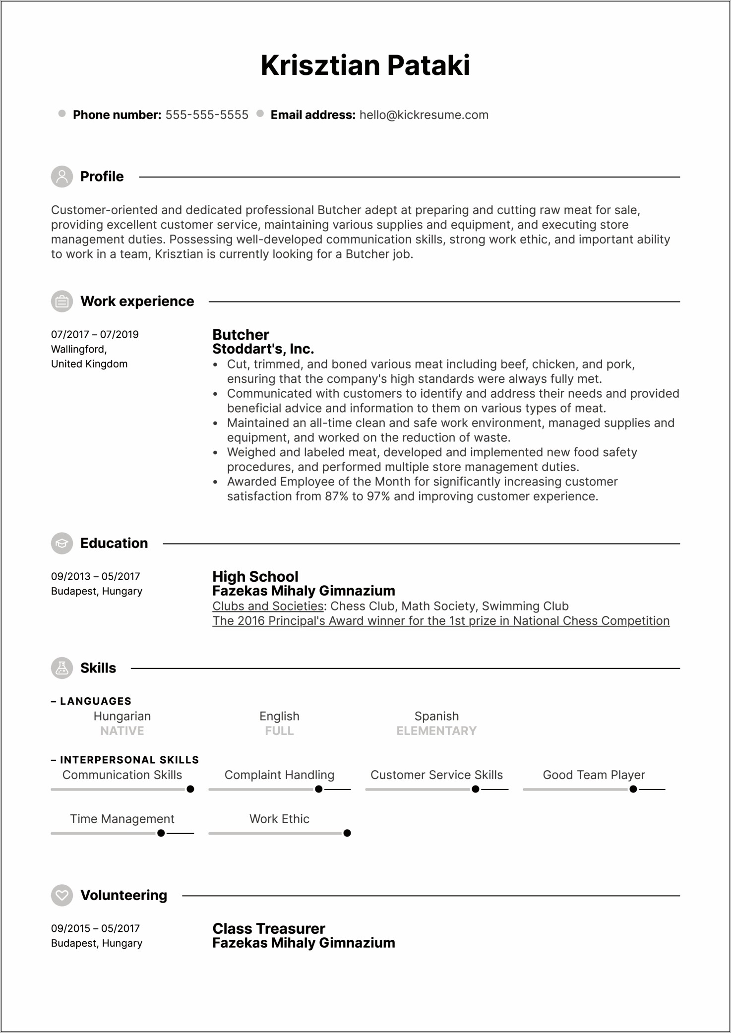 Resume Objective For Working At A Store
