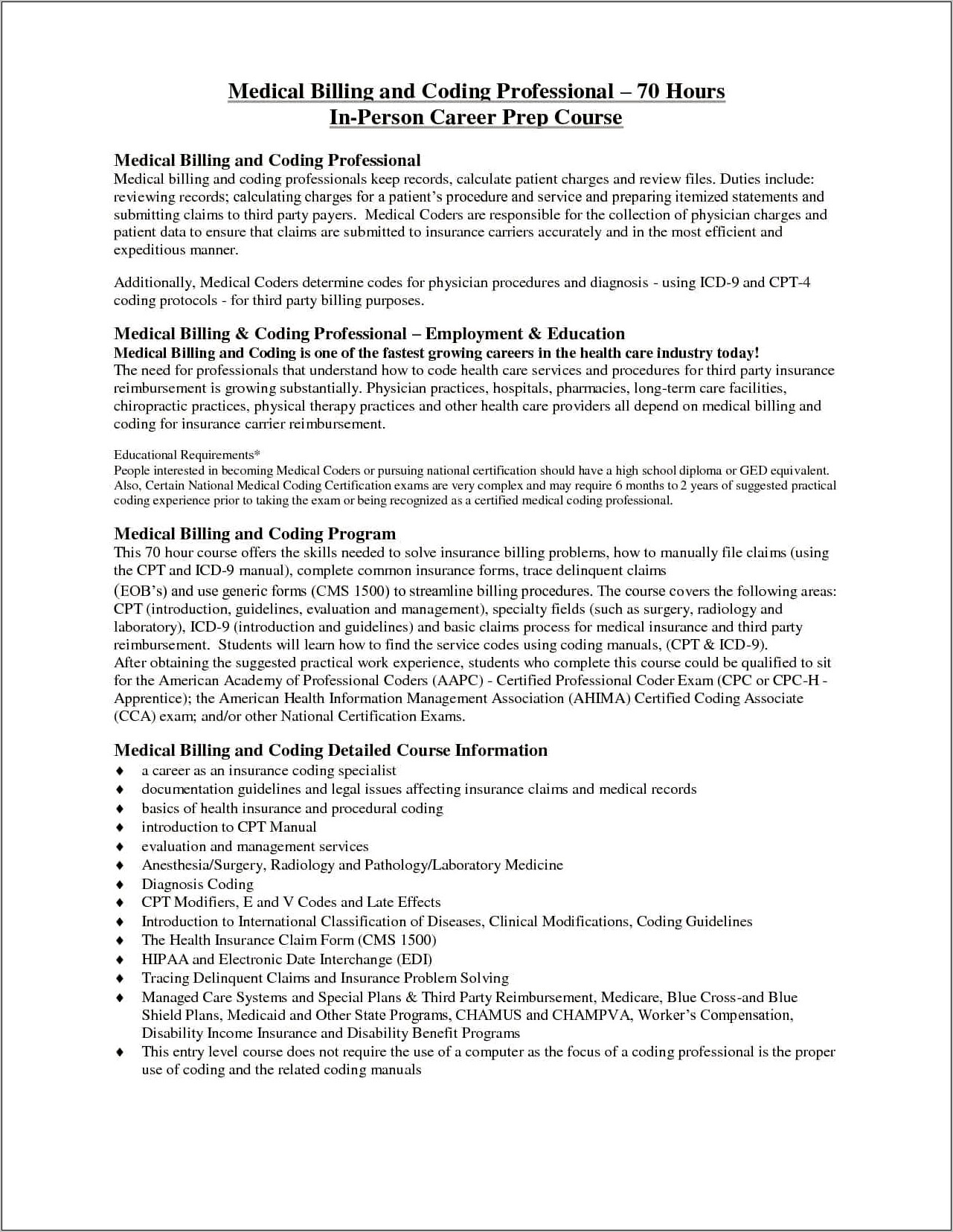 Resume Objective Healthcare Billing Specialist