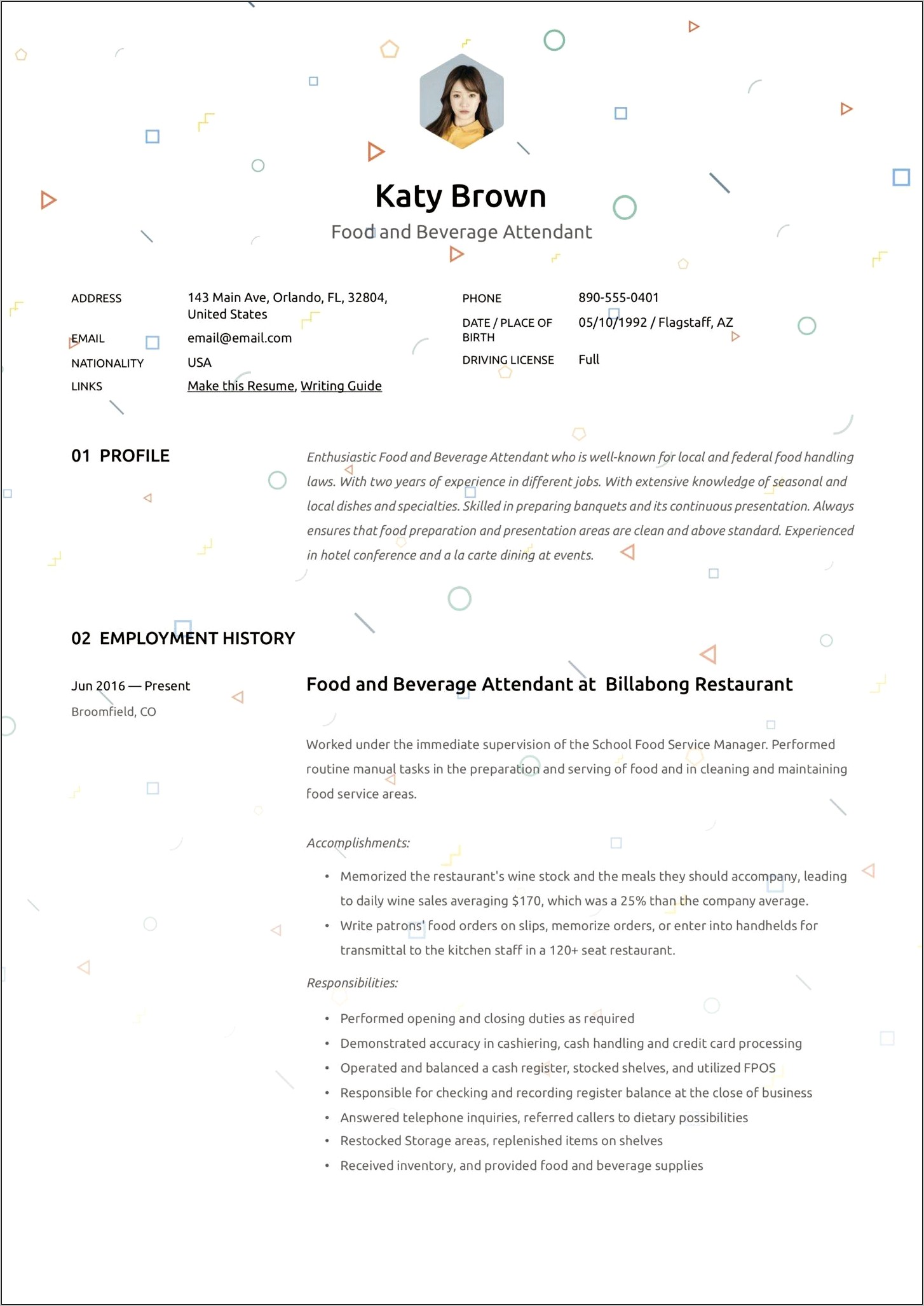 Resume Objective Sample For Hospitality Industry