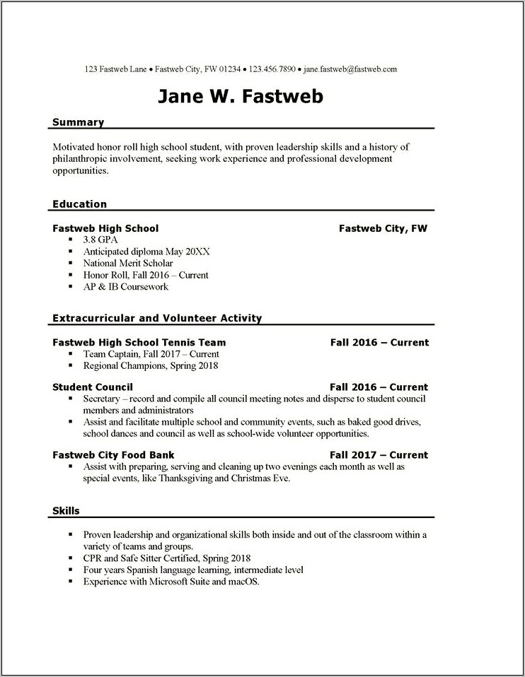 Resume Objective Seeking Full Time Employment