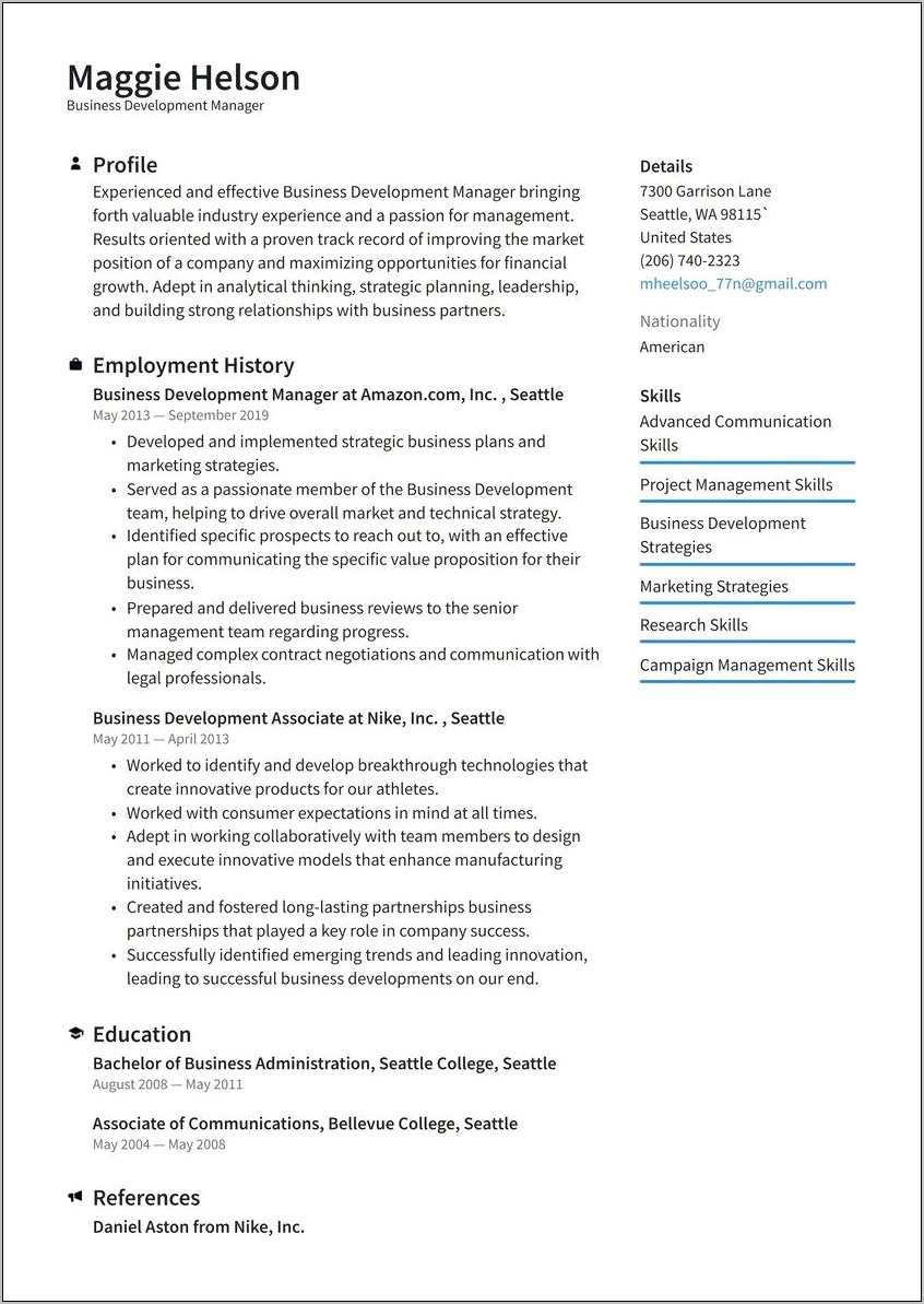 Resume Objective Statement For Business Development