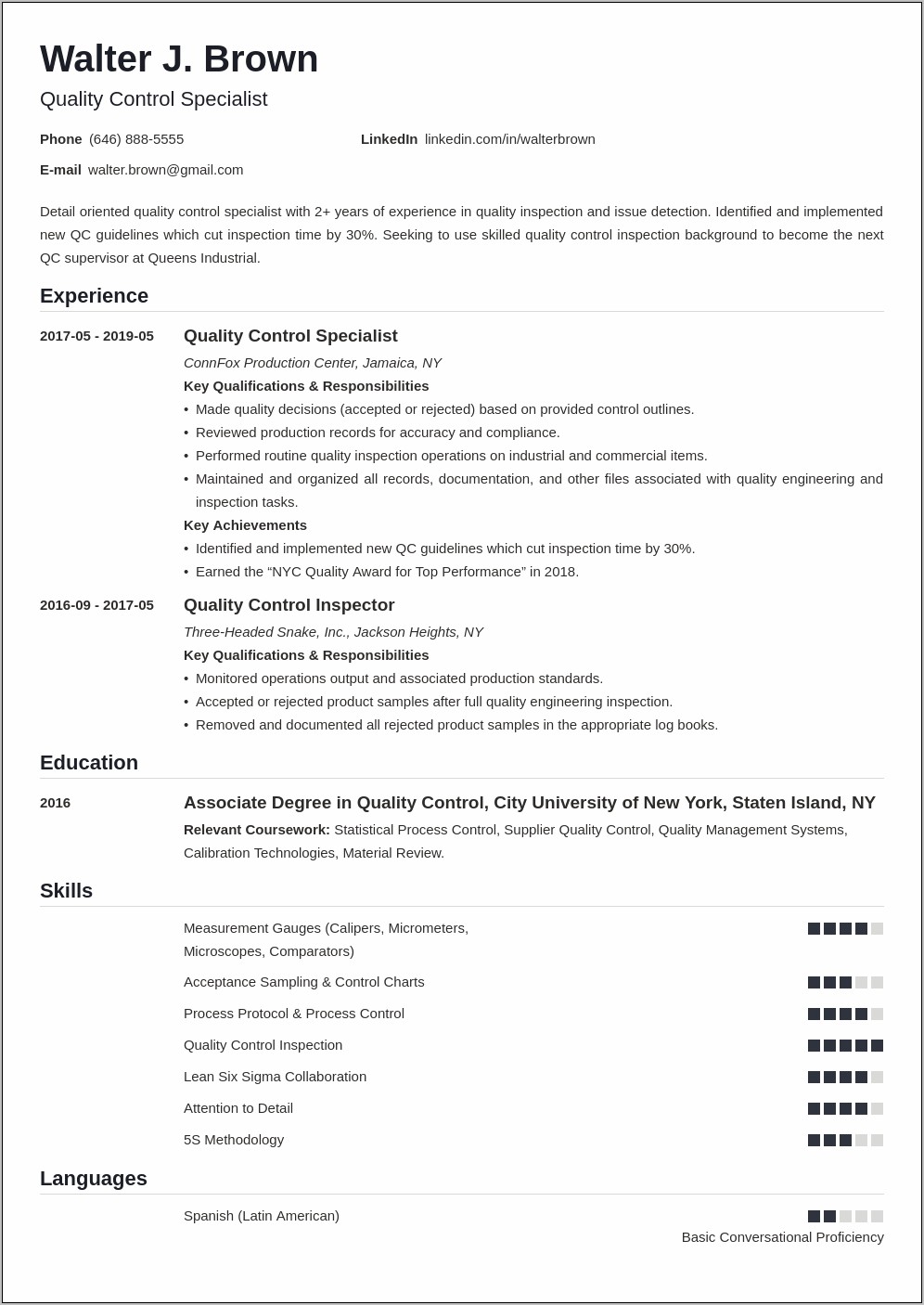 Resume Objective Statement For Quality Assurance