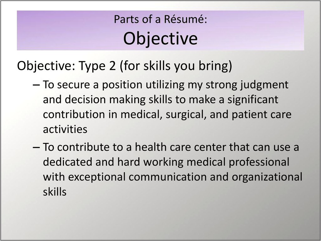 Resume Objective To Secure A Position