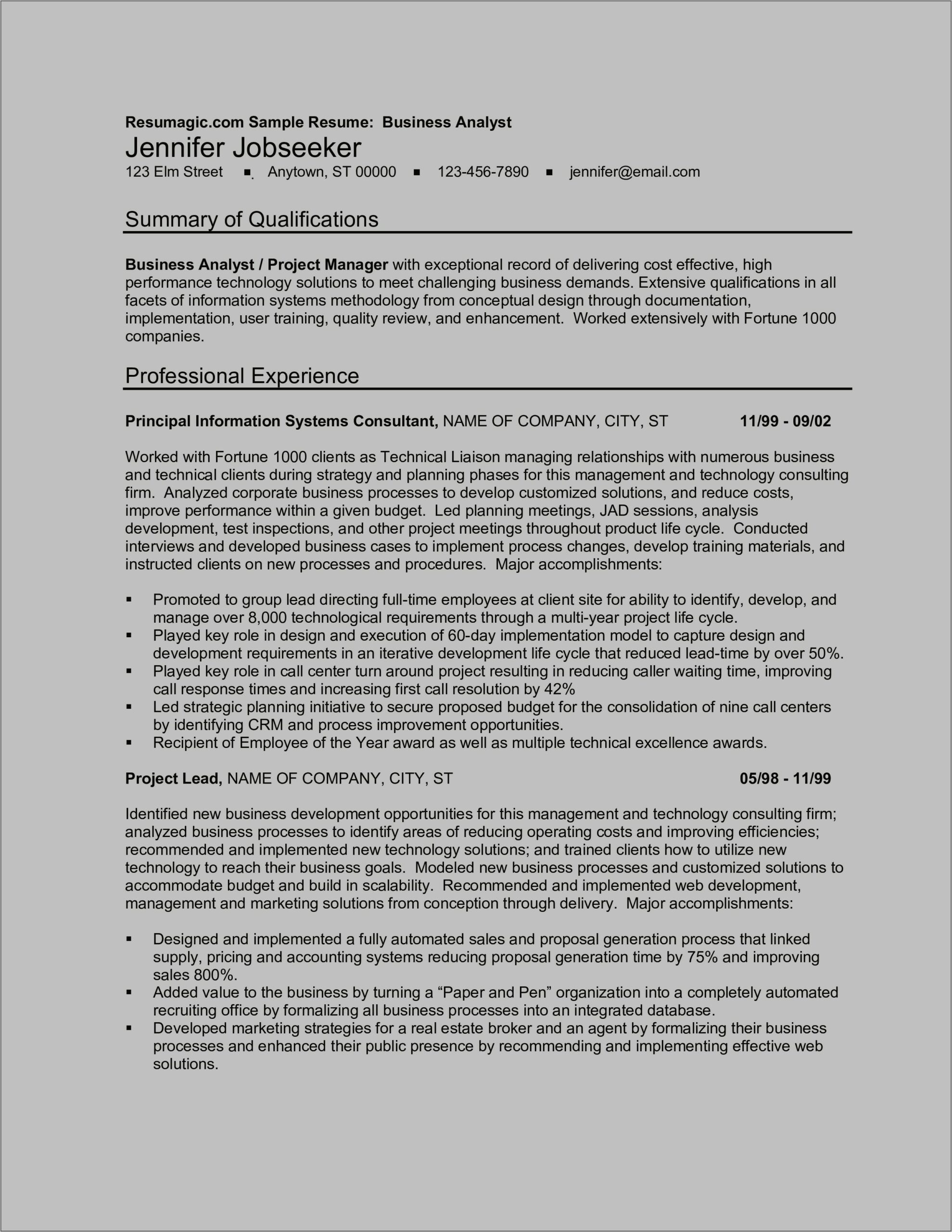 Resume Objectives For Management Analyst Position