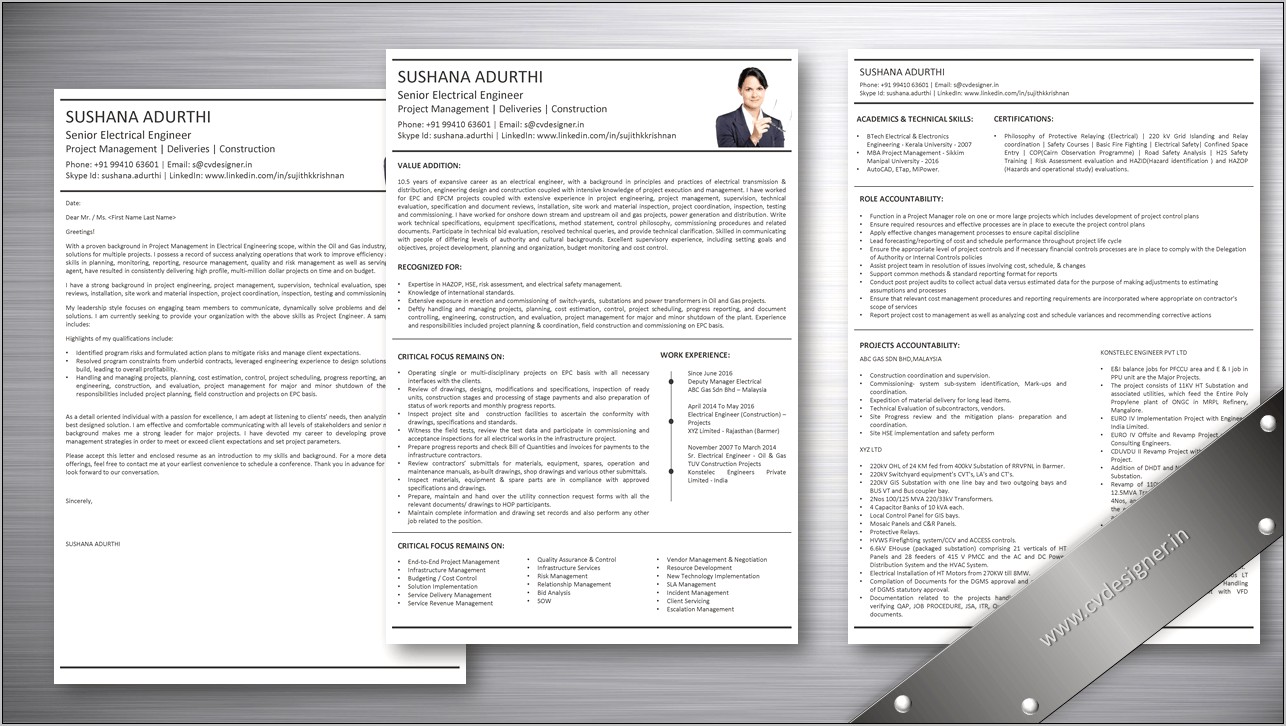 Resume Of Substation Project Manager