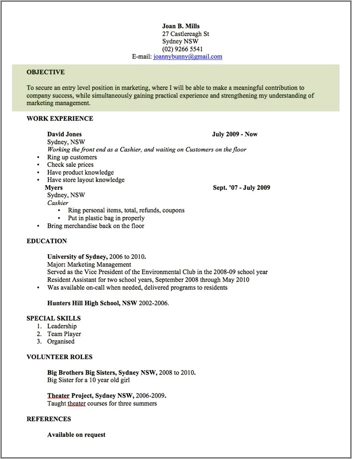 Resume Printable Templates Free For Students