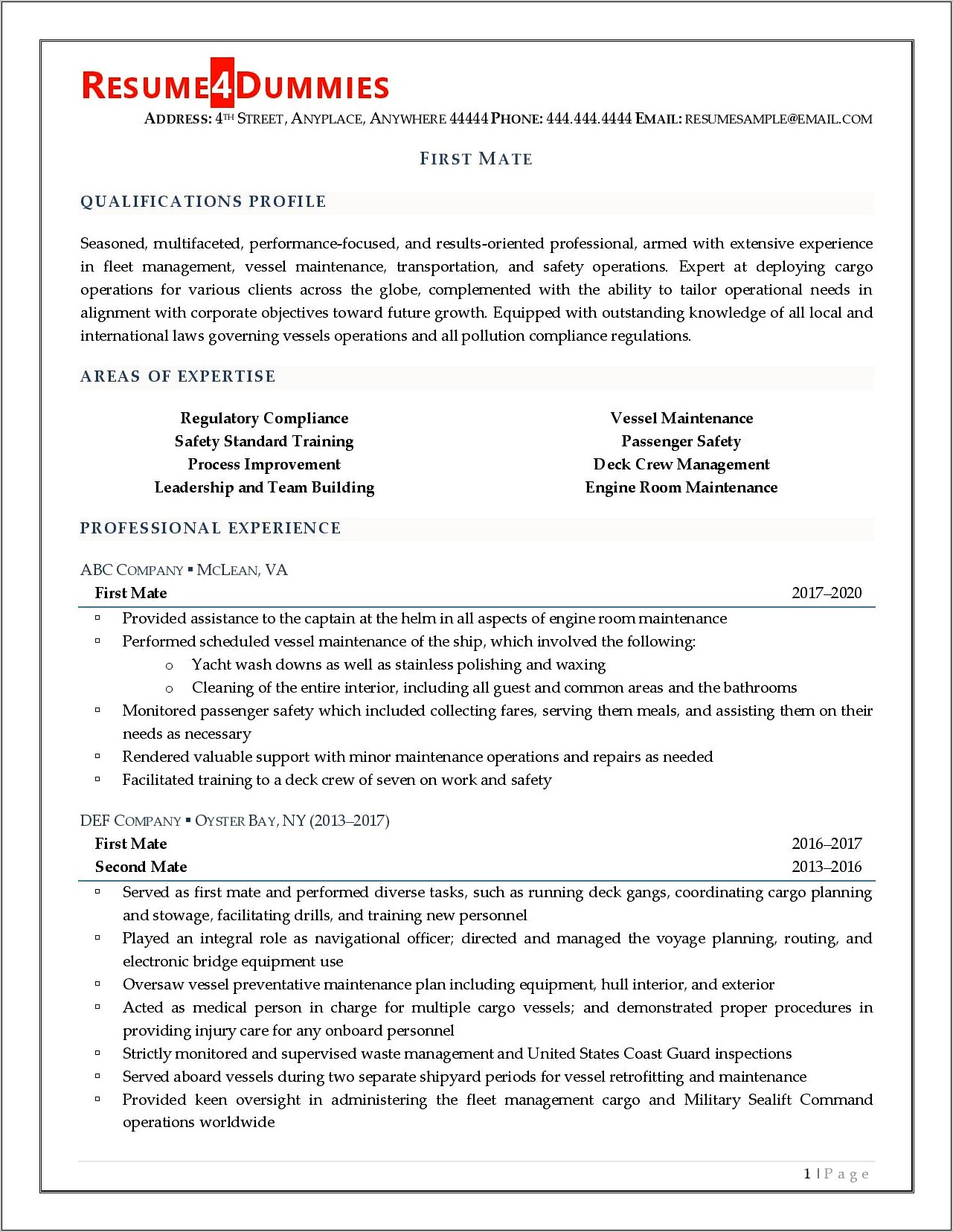 Resume Profile For Seasoned Professionals Examples