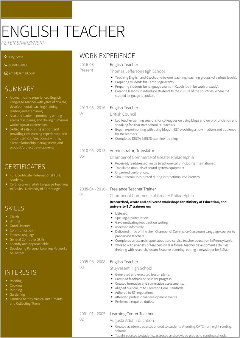 Resume Project Management And Adult Eduction