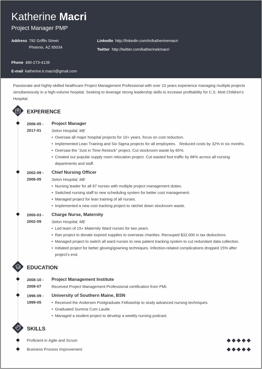 Resume Project Manager Areas Of Expertise