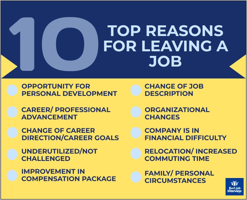 Resume Reason For Leaving Last Job