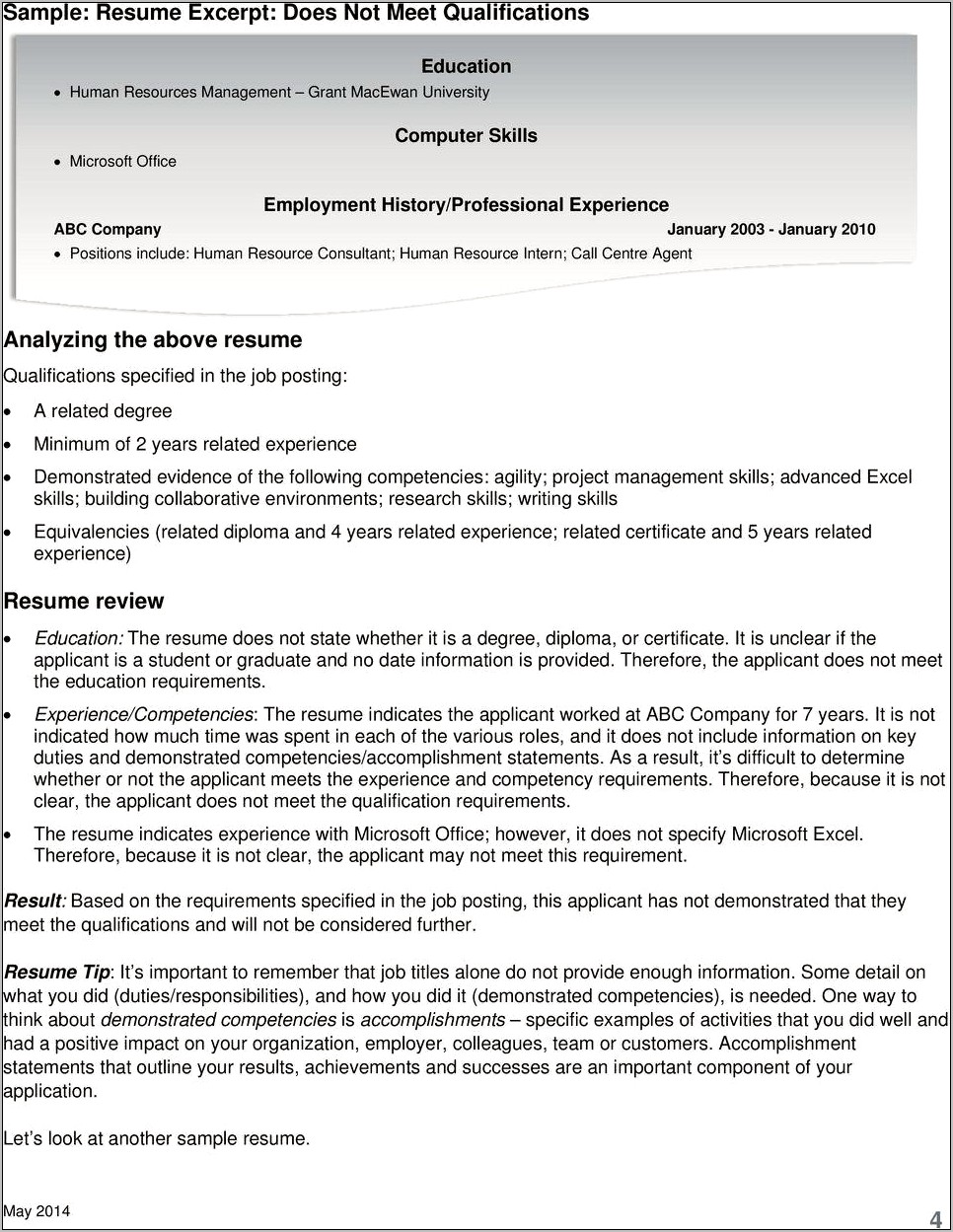 Resume Review Compared To Job Posting