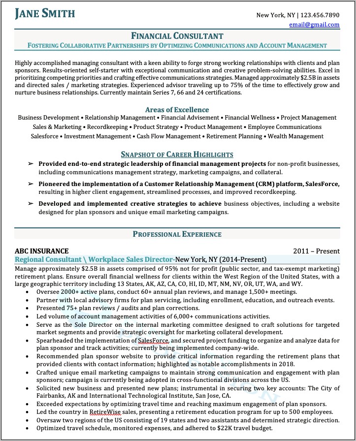 Resume Sample For Strategy Consultant